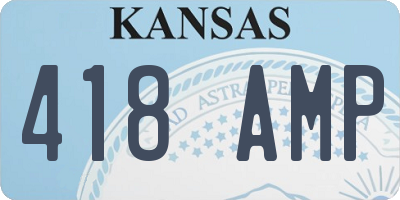 KS license plate 418AMP