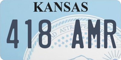 KS license plate 418AMR