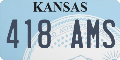 KS license plate 418AMS