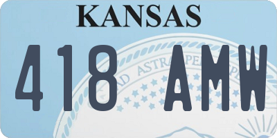 KS license plate 418AMW