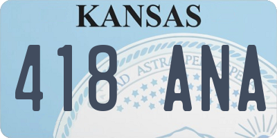 KS license plate 418ANA