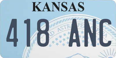 KS license plate 418ANC