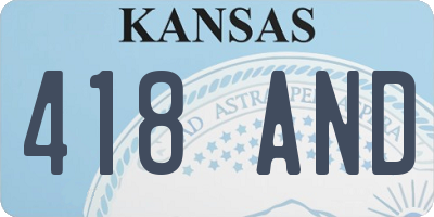 KS license plate 418AND