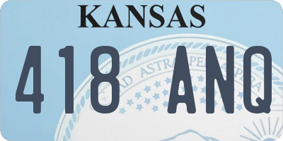 KS license plate 418ANQ