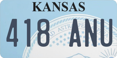 KS license plate 418ANU