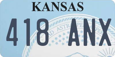 KS license plate 418ANX