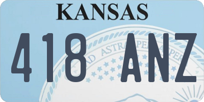 KS license plate 418ANZ