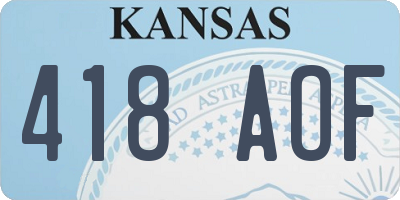 KS license plate 418AOF