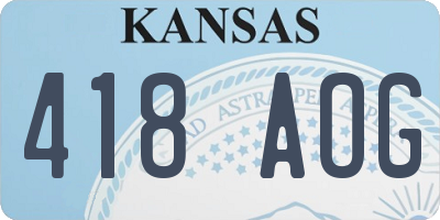KS license plate 418AOG