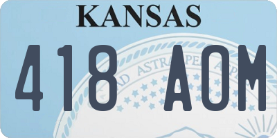 KS license plate 418AOM