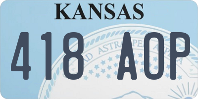 KS license plate 418AOP