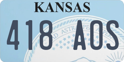 KS license plate 418AOS
