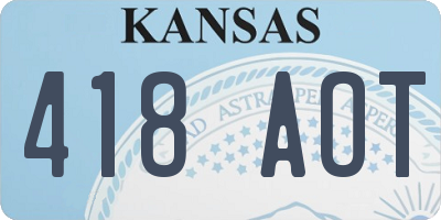 KS license plate 418AOT