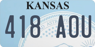 KS license plate 418AOU