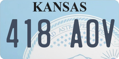 KS license plate 418AOV