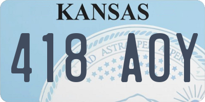 KS license plate 418AOY