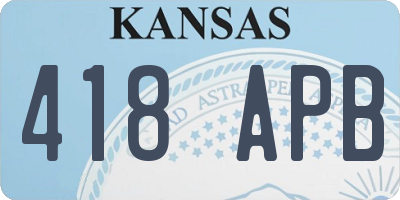 KS license plate 418APB