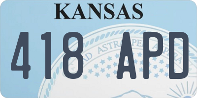KS license plate 418APD