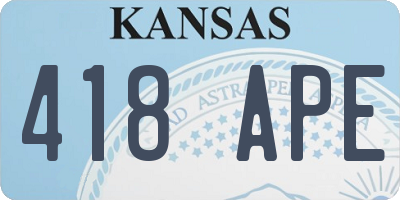 KS license plate 418APE