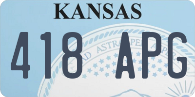 KS license plate 418APG