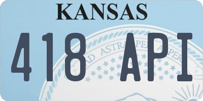 KS license plate 418API
