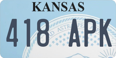 KS license plate 418APK