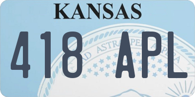 KS license plate 418APL