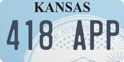 KS license plate 418APP