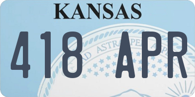 KS license plate 418APR