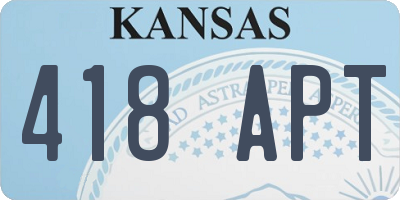 KS license plate 418APT