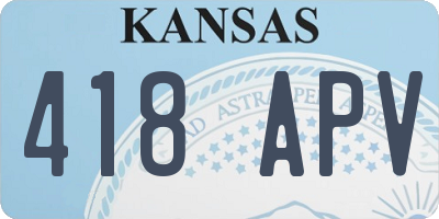 KS license plate 418APV