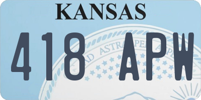 KS license plate 418APW
