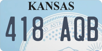 KS license plate 418AQB