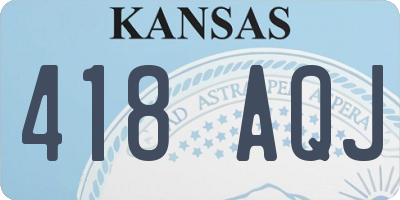 KS license plate 418AQJ
