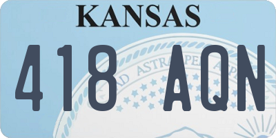 KS license plate 418AQN