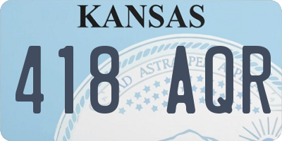 KS license plate 418AQR
