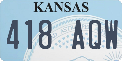 KS license plate 418AQW