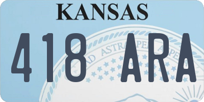 KS license plate 418ARA