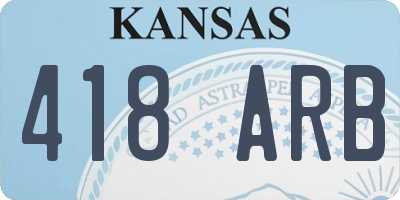 KS license plate 418ARB