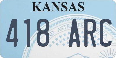 KS license plate 418ARC