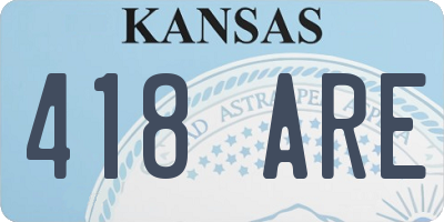 KS license plate 418ARE