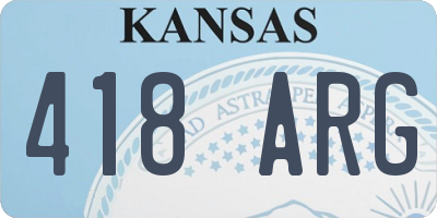 KS license plate 418ARG