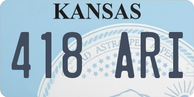 KS license plate 418ARI