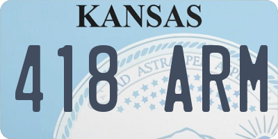 KS license plate 418ARM