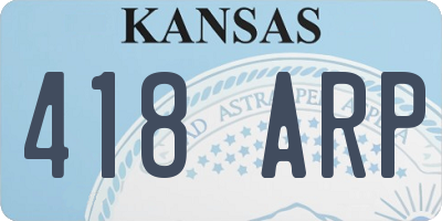 KS license plate 418ARP