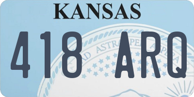 KS license plate 418ARQ