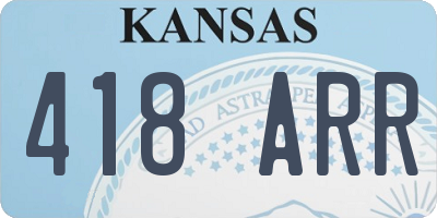 KS license plate 418ARR