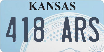 KS license plate 418ARS