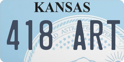 KS license plate 418ART