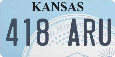 KS license plate 418ARU